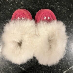 Laurentian Chief Canada suede rabbit fur moccasins
